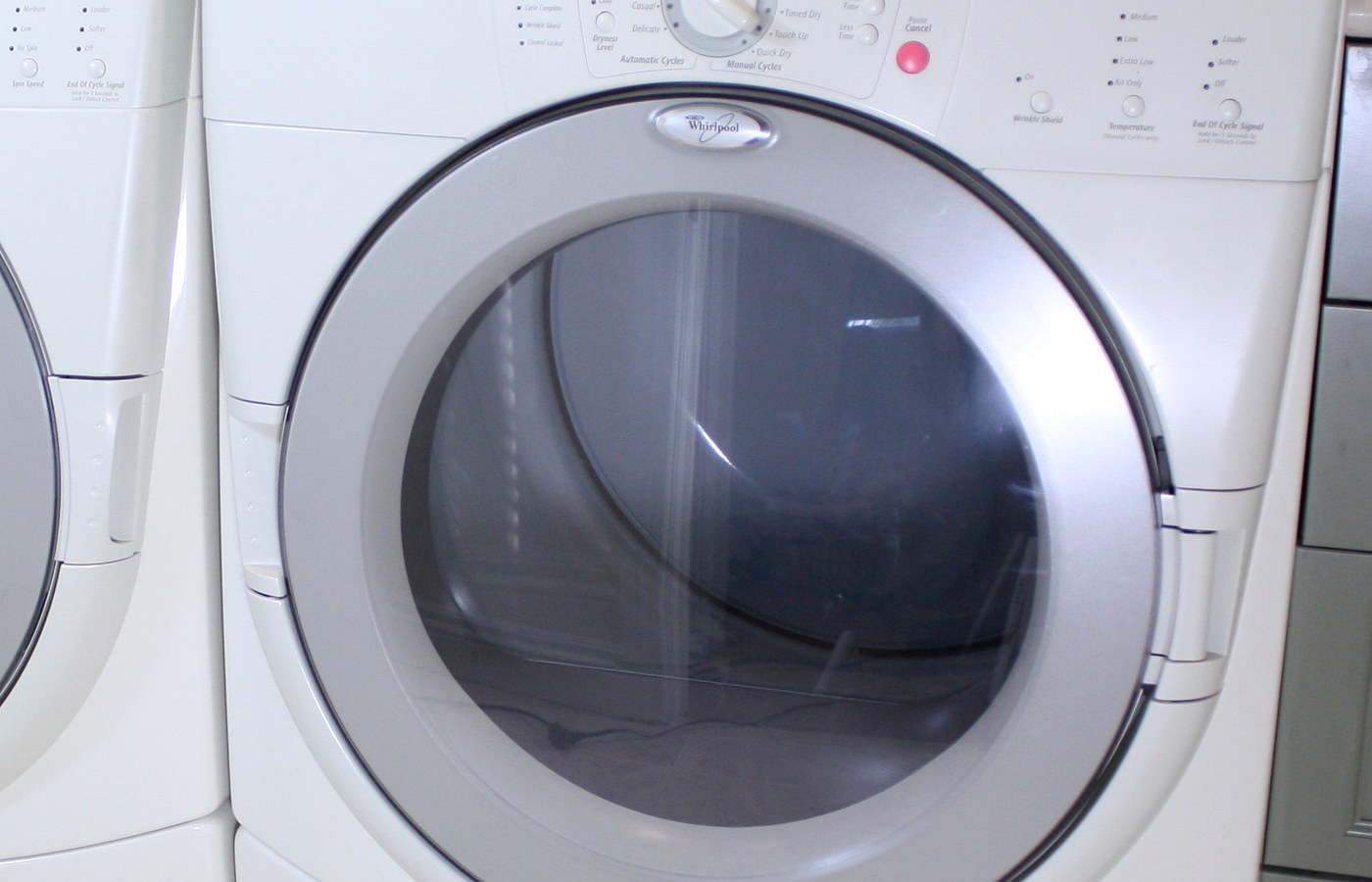 Real photo of modern front load tumble dryer for Heated airer vs tumble dryer: practical tradeoffs for UK homes